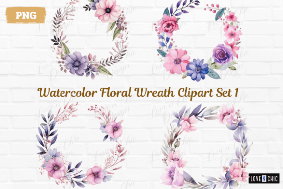 Download Watercolor Floral Wreath Clipart Set 1 - Premium Resources