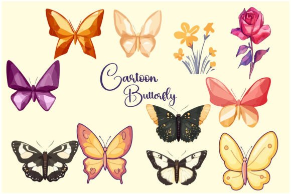 Download Bright Cartoon Butterfly - Premium Resources