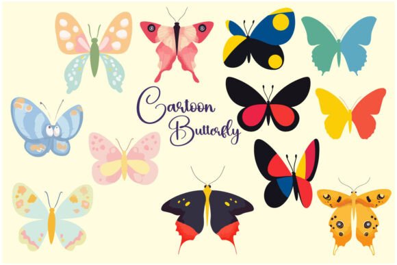 Download Cute Cartoon Butterfly Art - Premium Resources