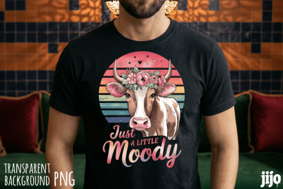 Download Cow Moody Floral Rainbow PNG - Moody floral Collection