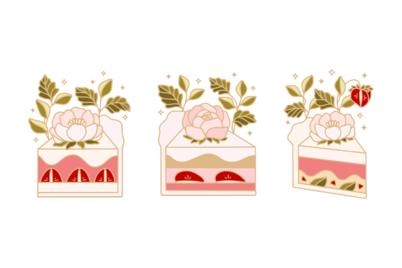 Download Strawberry, Floral Cake Clip Art Set - Premium Resources