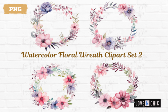 Download Watercolor Floral Wreath Clipart Set 2 - Premium Resources